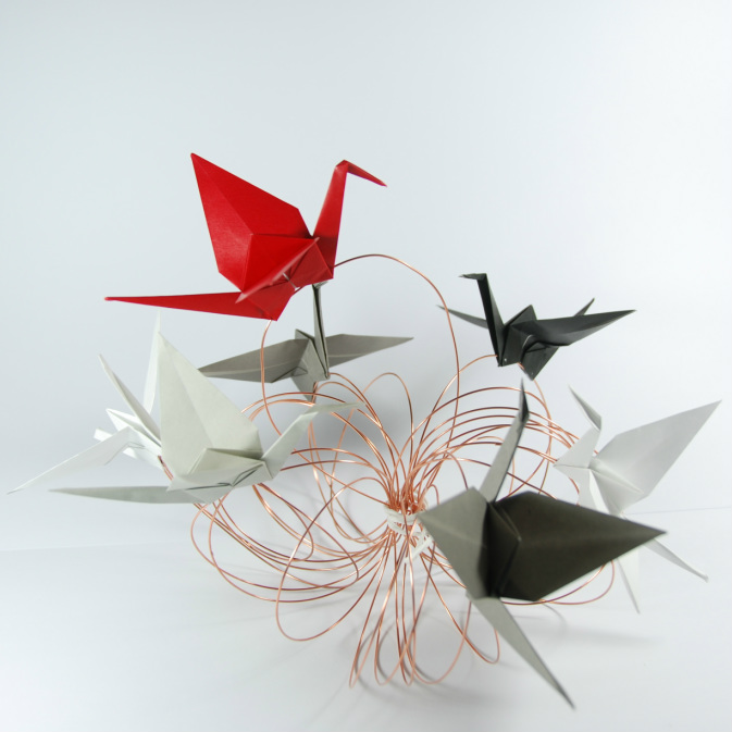 Origami cranes centerpiece tutorial Rossanarama Handmade design